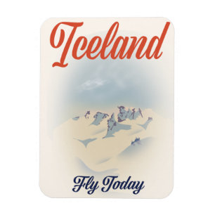 Iceland "Fly Today" vintage travel poster Magnet