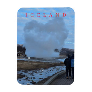 Iceland geyser view fridge magnet