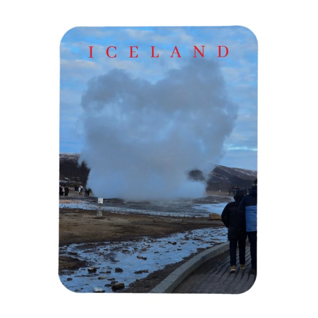 Iceland geyser view fridge magnet (Vertical)