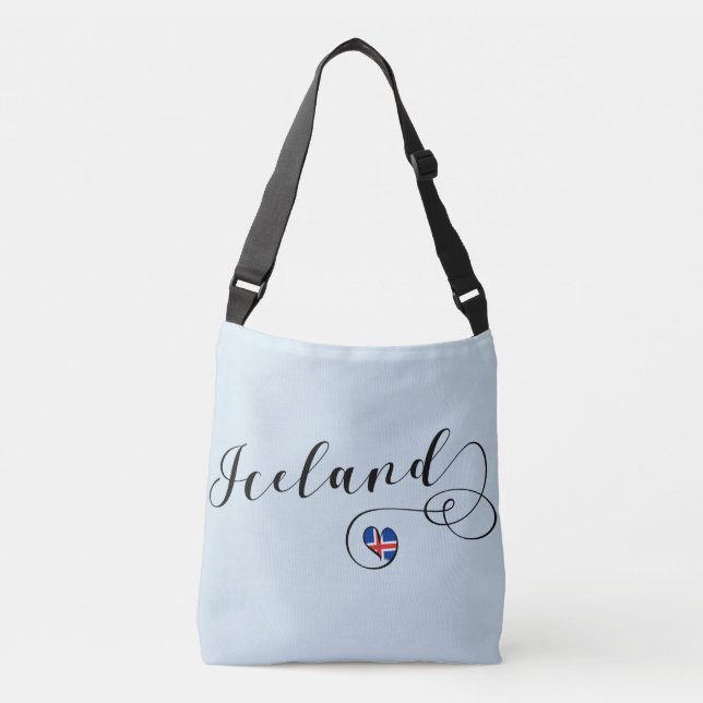 Iceland Heart Customisable Bag, Icelandic Crossbody Bag (Front)