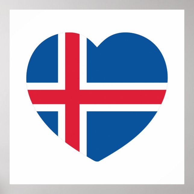 Iceland Heart Flag Poster (Front)