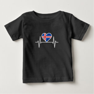 Iceland - Iceland Flag Heartbeat Baby T-Shirt