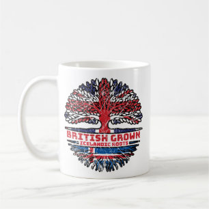 Iceland Icelandic British UK Tree Roots Flag Coffee Mug