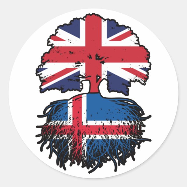 Iceland Icelandic British UK United Kingdom Classic Round Sticker (Front)