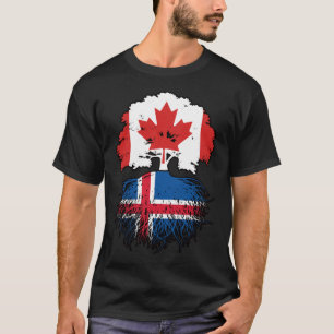 Iceland Icelandic Canadian Canada Tree Roots Flag T-Shirt