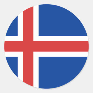 Iceland (Icelandic) Flag Classic Round Sticker