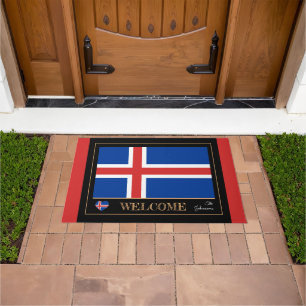 Iceland & Icelandic Flag house mats/sports Welcome Doormat