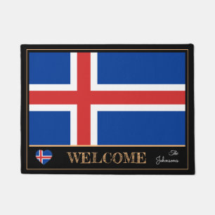 Iceland & Icelandic Flag house mats/sports Welcome Doormat