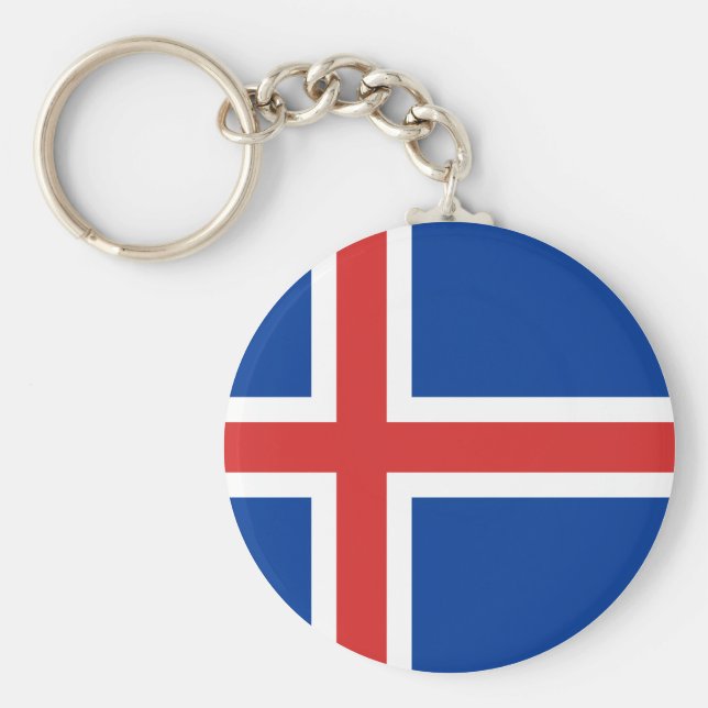 Iceland (Icelandic) Flag Key Ring (Front)
