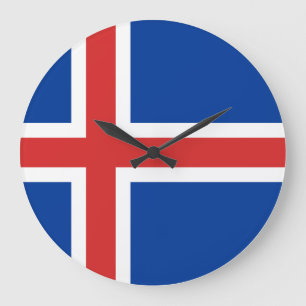 Iceland (Icelandic) Flag Large Clock
