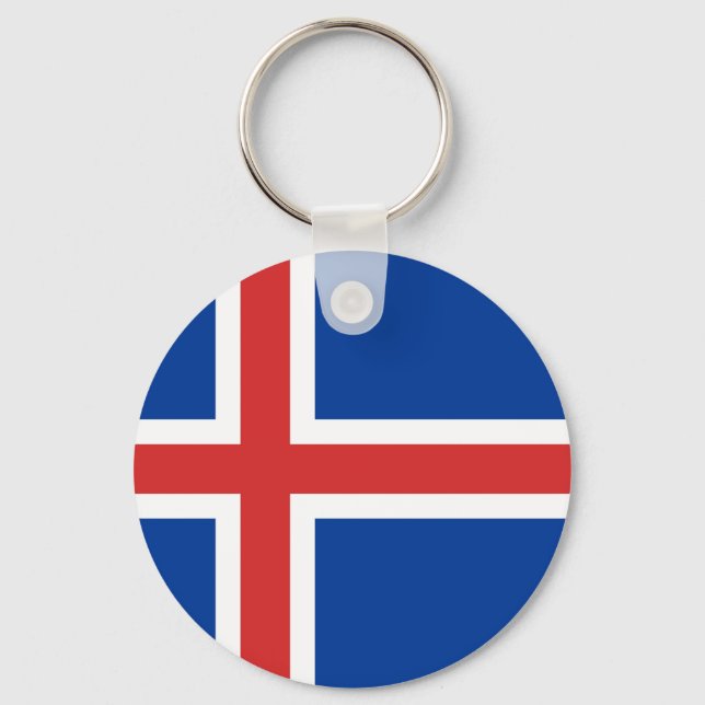 Iceland IS Ísland Flag Key Ring (Front)