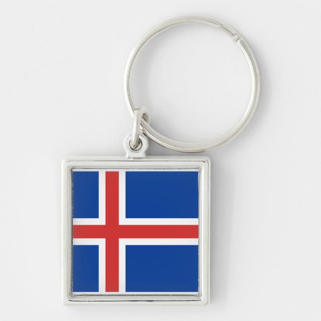 Iceland IS Ísland Flag Key Ring (Front)