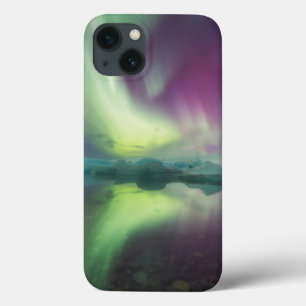 Iceland, Jokulsarlon. Aurora Lights Reflect iPhone 13 Case