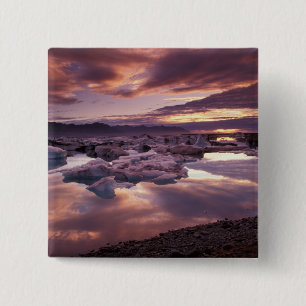 Iceland, Jokulsarlon Lagoon, Landscape 15 Cm Square Badge