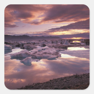 Iceland, Jokulsarlon Lagoon, Landscape Square Sticker