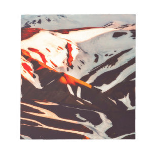 iceland landscape mountains snow notepad