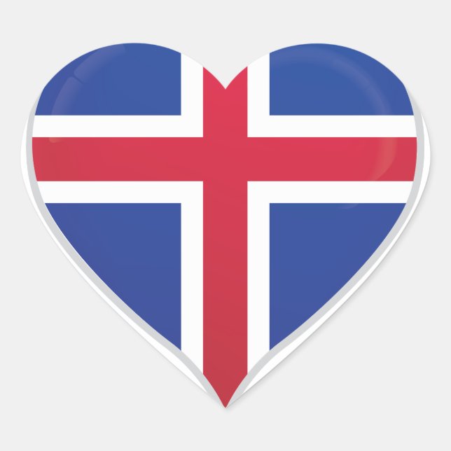 Iceland love flag pride heart sticker (Front)