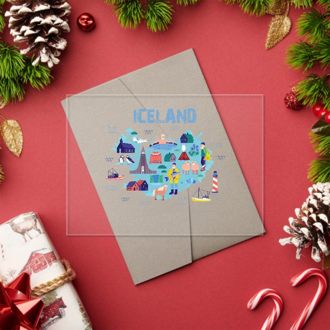 Iceland map acrylic invitations (Insitu (Holiday))