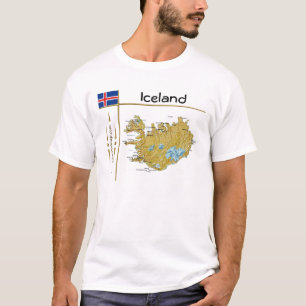 Iceland Map + Flag + Title T-Shirt