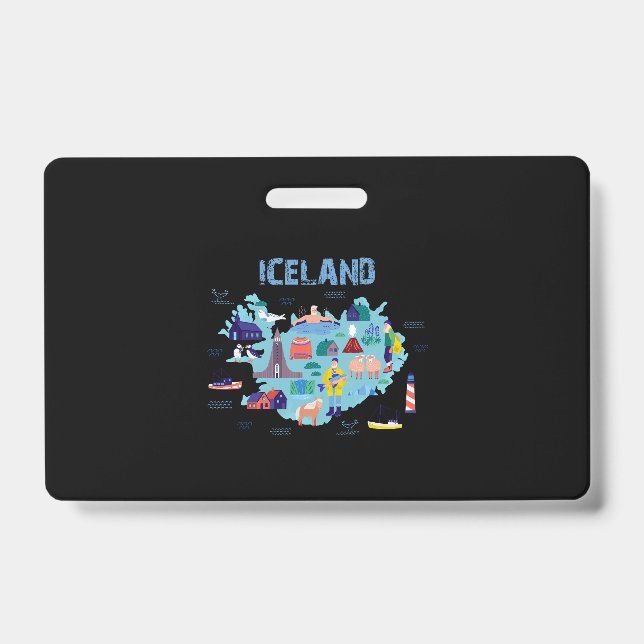 Iceland map ID badge (Front)