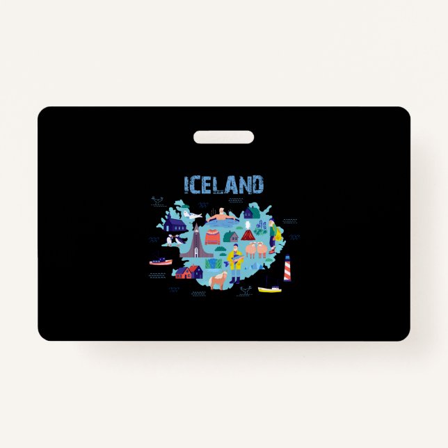 Iceland map ID badge (Front)
