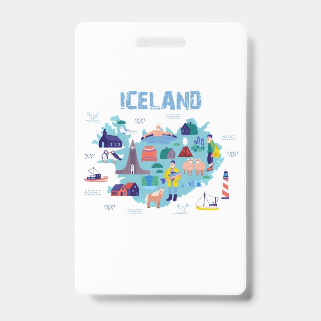 Iceland map ID badge (Front)