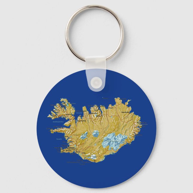 Iceland Map Keychain (Front)