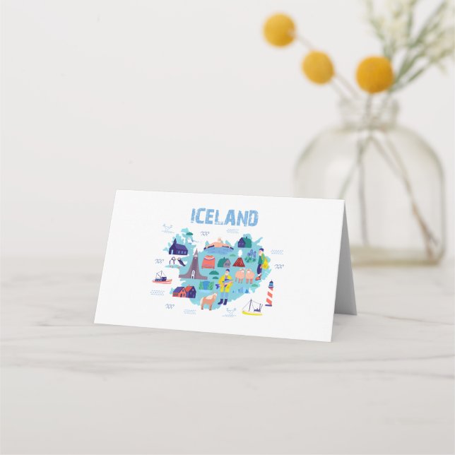 Iceland map place card (Front)