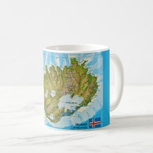 Iceland Map Postcard Coffee Mug