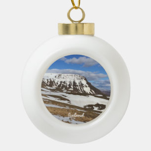 Iceland mountain - Ceramic Ball Ornament