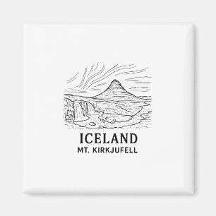 Iceland Mt Kirkjufell Hiking Aurora Borealis Souve Magnet