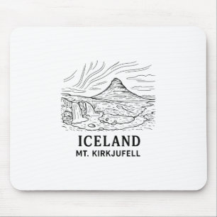 Iceland Mt Kirkjufell Hiking Aurora Borealis Souve Mouse Pad
