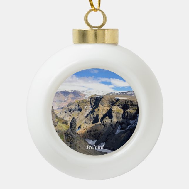 Iceland nature - Ceramic Ornament (Front)