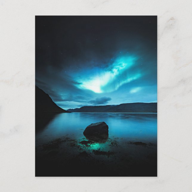 Iceland - Northern Lights at Westfjords, Postcard (Front)
