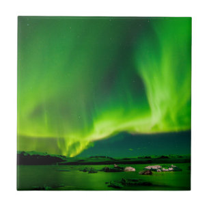Iceland Northern Lights Ceramic Tile