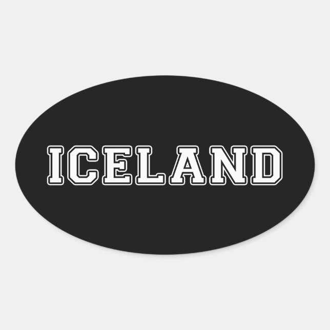 Iceland Oval Sticker (Front)