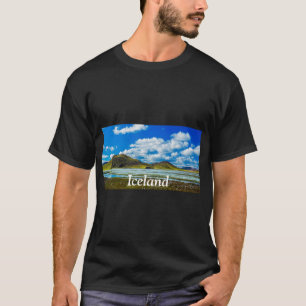 Iceland Panorama Mountains Sky Clouds River Lake T-Shirt