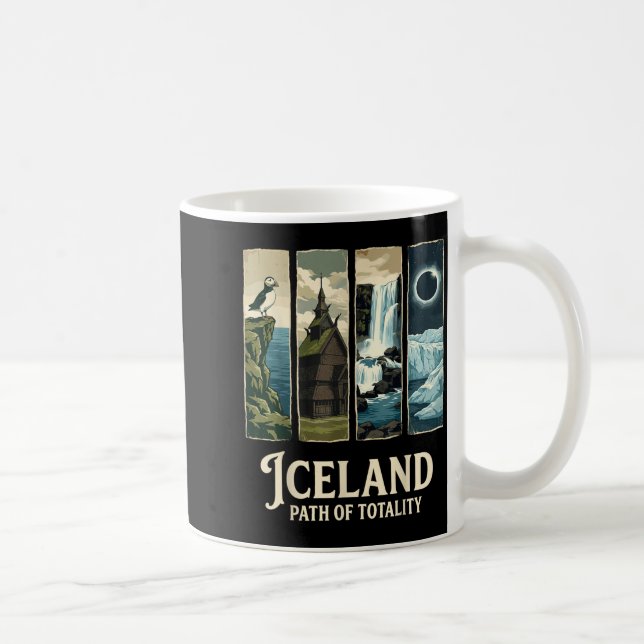 Iceland Path of Totality Solar Eclipse 2026 Retro Coffee Mug (Right)