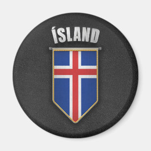 Iceland Pennant with high quality leather look Magnet