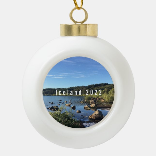 Iceland - Personalised ceramic ornament (Front)