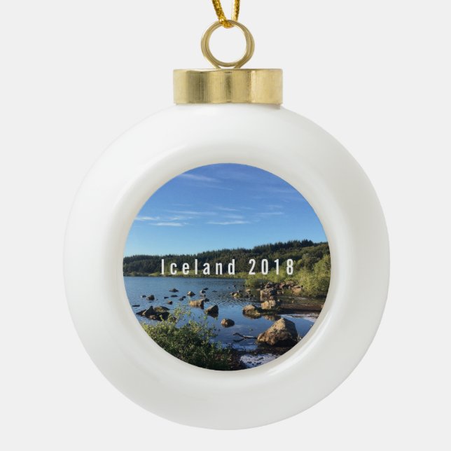 Iceland - Personalised ceramic ornament (Front)