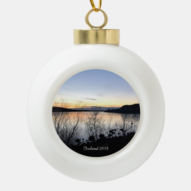 Iceland - Personalised ceramic ornament (Front)