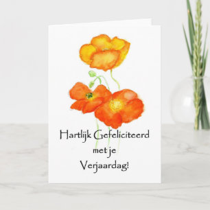 Iceland Poppies Birthday Card - Dutch Greeting