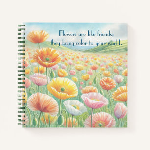 Iceland Poppy Field & Quote Notebook