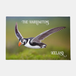 Iceland Puffin Custom Name Doormat