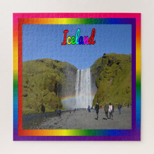 Iceland Rainbow Waterfall  Jigsaw Puzzle