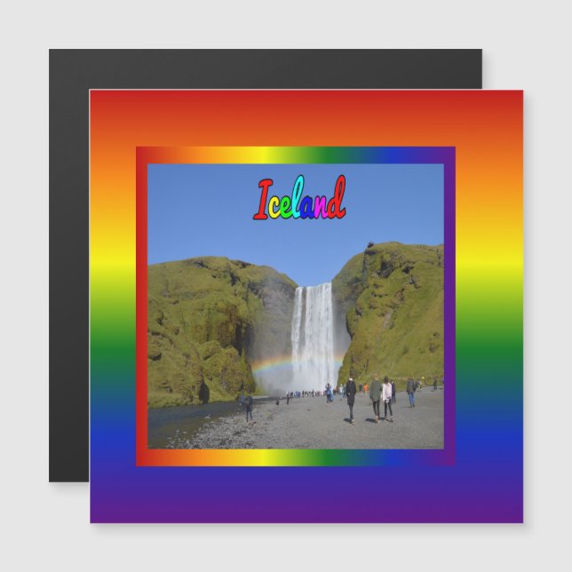 Iceland Rainbow Waterfall  Magnet (Front/Back)