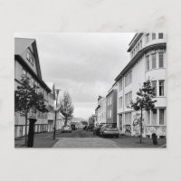 Iceland Reykjavik Street Scene Black White Photo