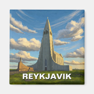 Iceland Reykyavik Church of Hallgrimur Travel Magnet