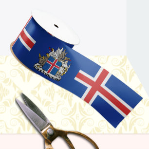 Iceland Ribbon, Emblem, patriotic, Icelandic Flag Satin Ribbon
